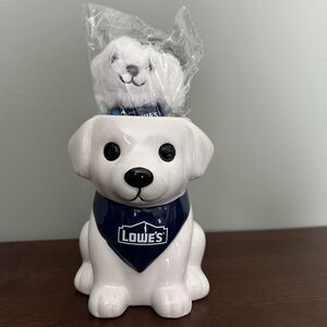 2026 MY LOWES REWARDS PLUSH DOG KEYCHAIN & CERAMIC PLANTER PUPPY HOME DECOR NEW